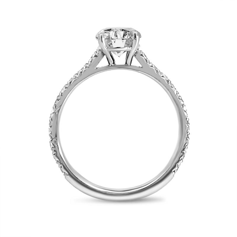 Oval Cut Thin Band Diamond Engagement Ring