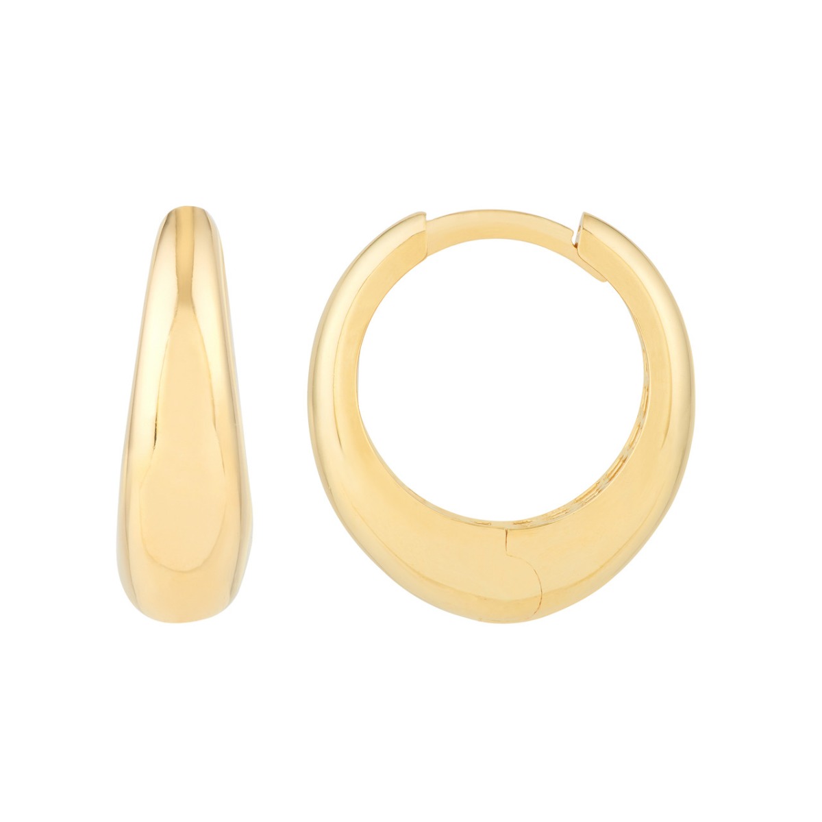 Oval Shape Gold Huggie Earrings