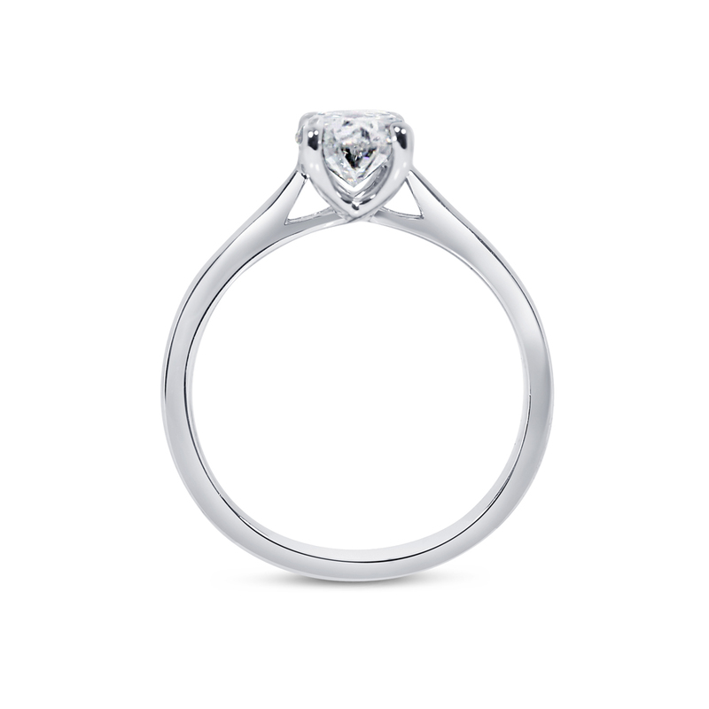 Oval Floating Solitaire Lab Grown Diamond Engagement Ring