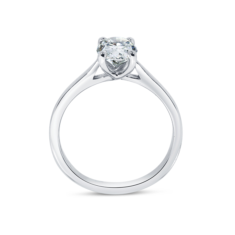 Oval Floating Solitaire Lab Grown Diamond Engagement Ring