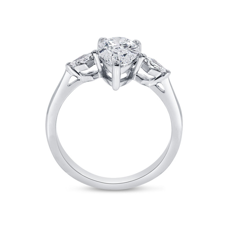Pear and Kite Side Stones Diamond Engagement Ring