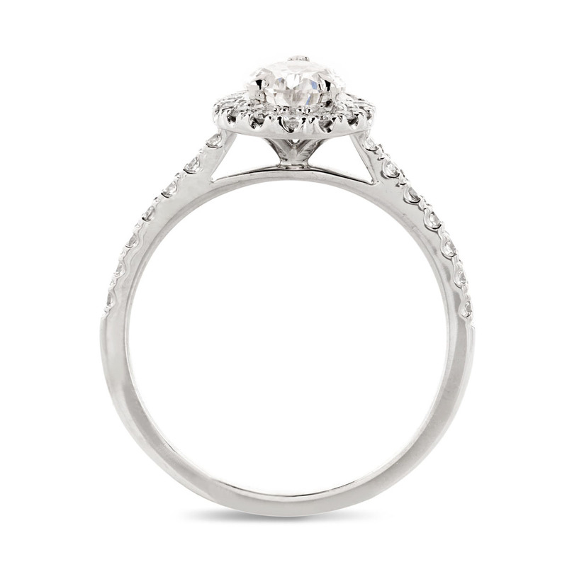 Pear Cut Diamond Halo Engagement Ring