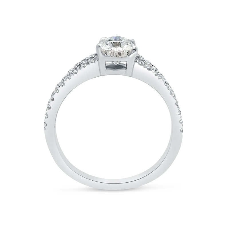 Pear Shape Micro Setting Diamond Engagement Ring