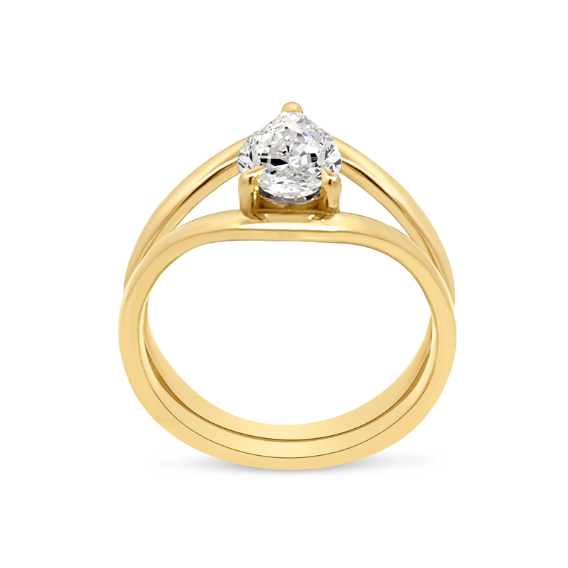 Pear Shape Split Shank Diamond Engagement Ring