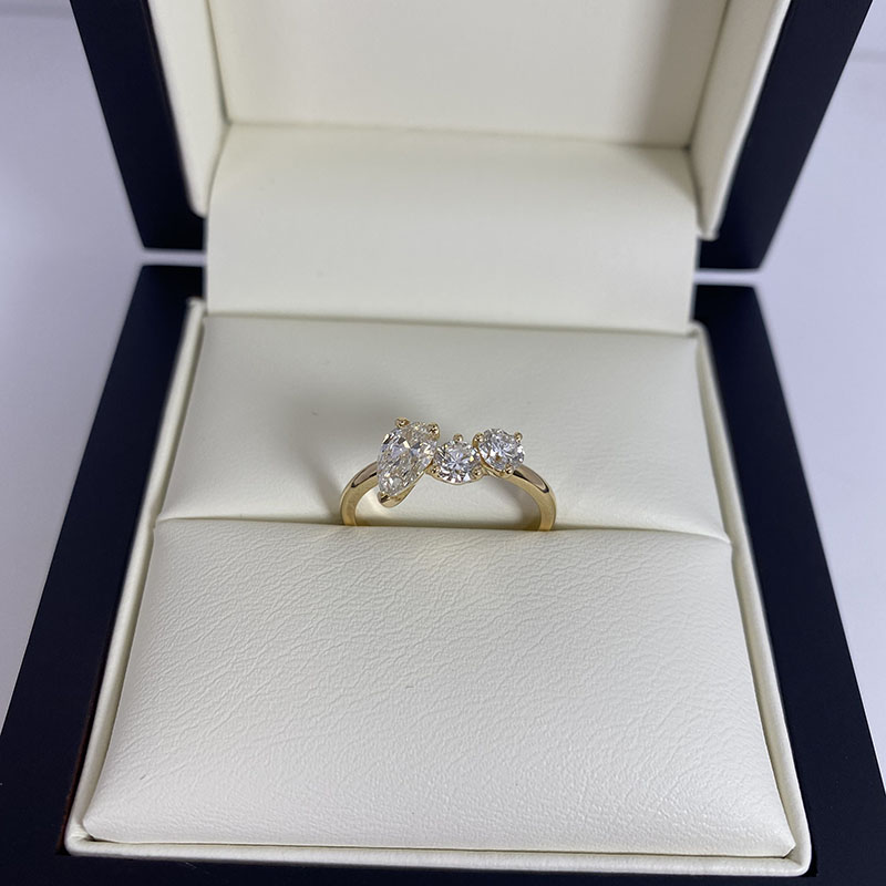 Pear Shape Multi Stones Diamond Engagement Ring