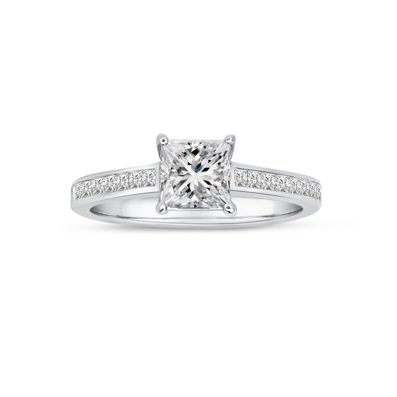 Princess Cut Channel Set Diamond Engagement Ring