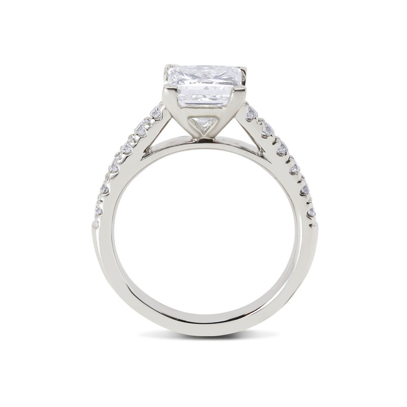 Lab Grown Princess Cut Contemporary Engagement Ring