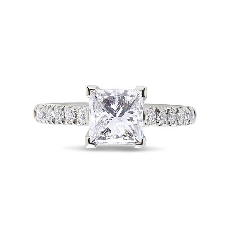 Princess Shape Contemporary Engagement Ring