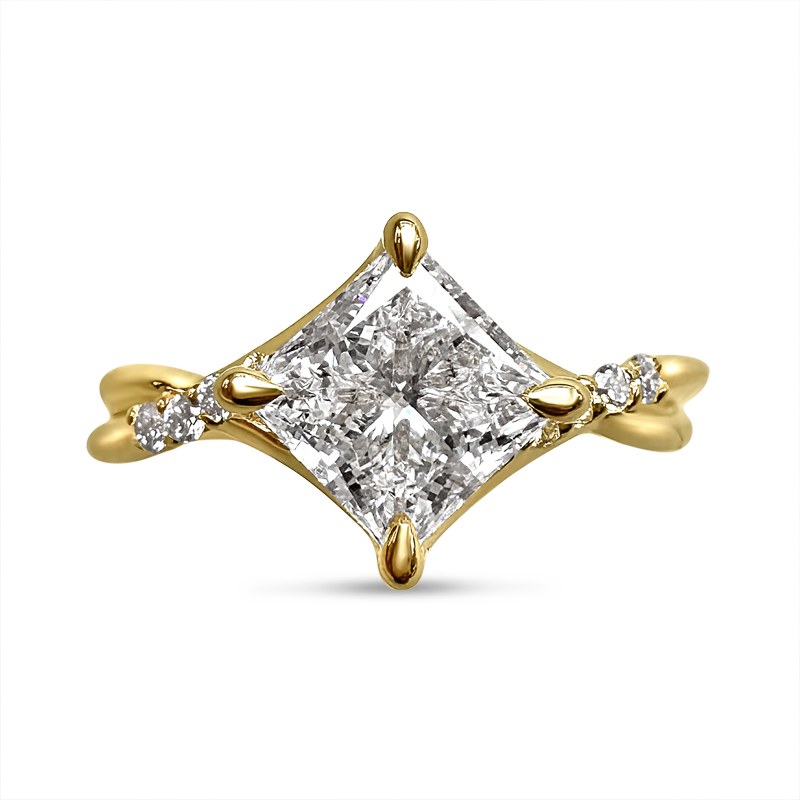 Princess Lab Grown Diamond Twisted Engagement Ring 