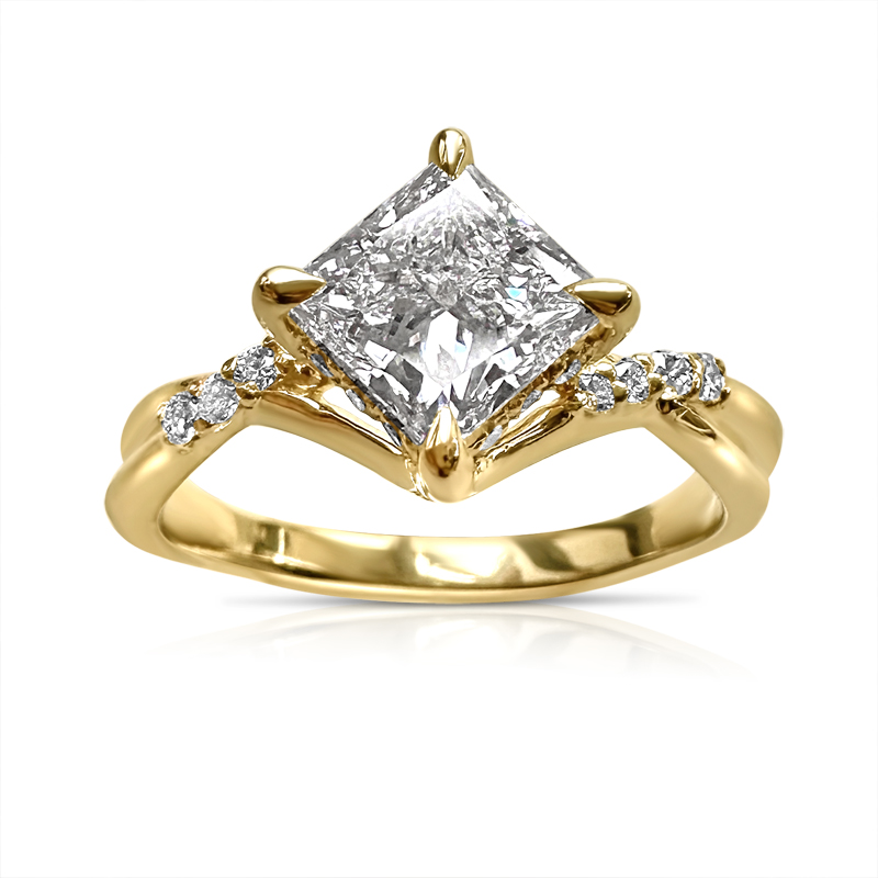 Princess Lab Grown Diamond Twisted Engagement Ring 