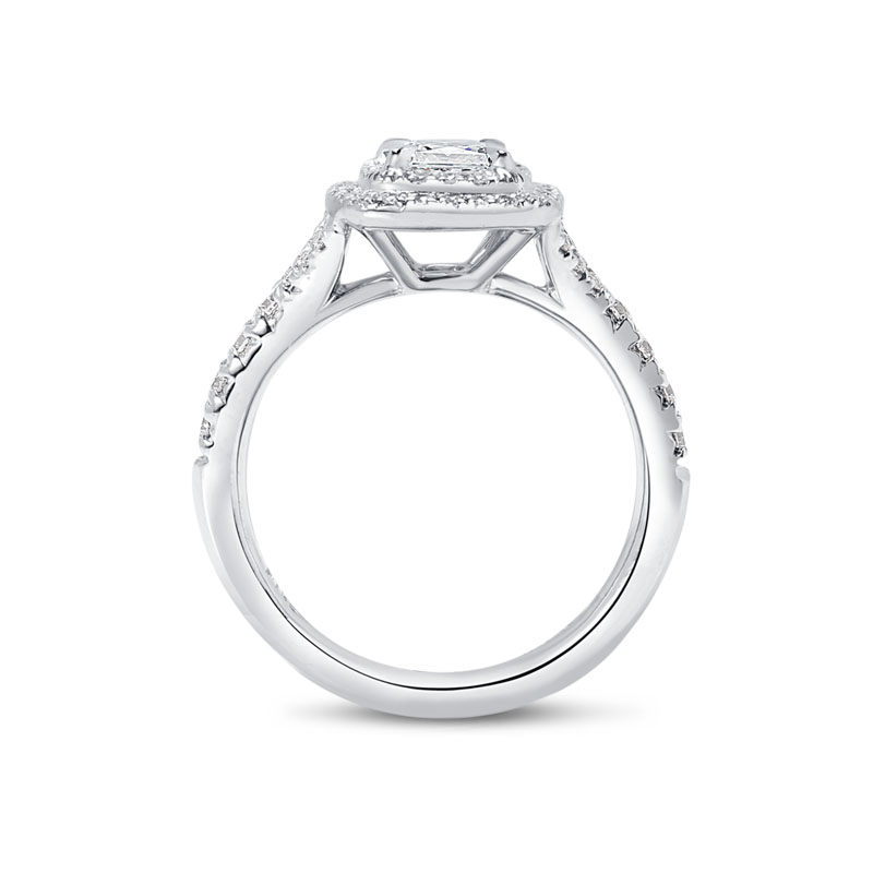 Double Halo Princess Cut Diamond Engagement Ring