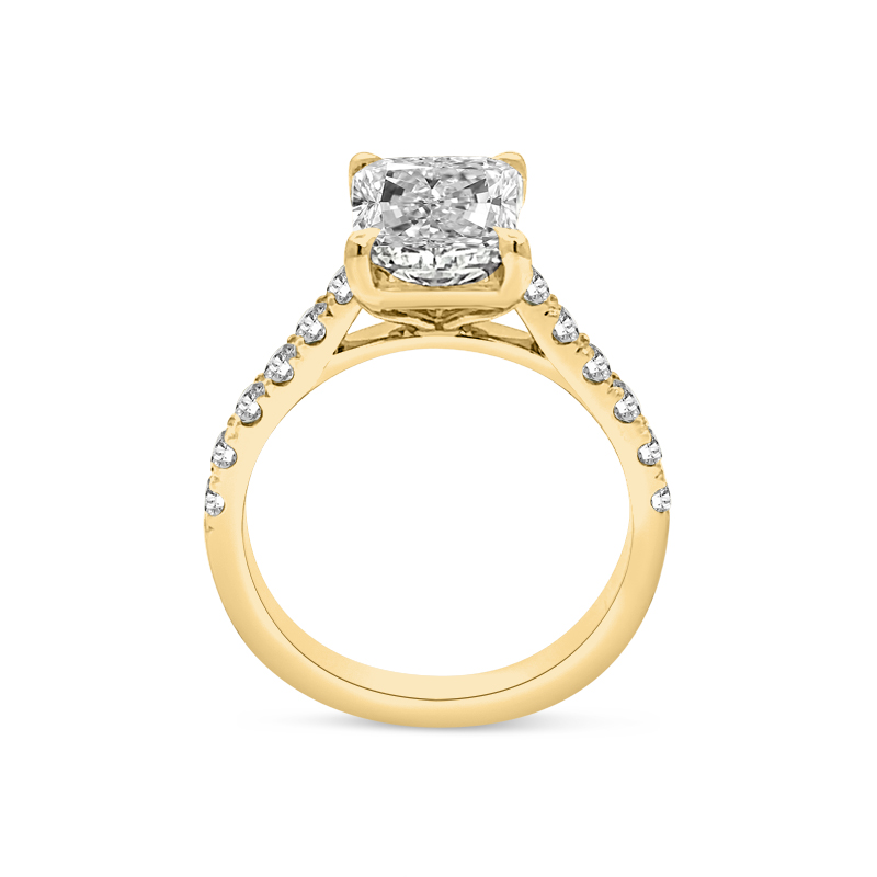 Radiant Cut Micro Set Diamond Engagement Ring