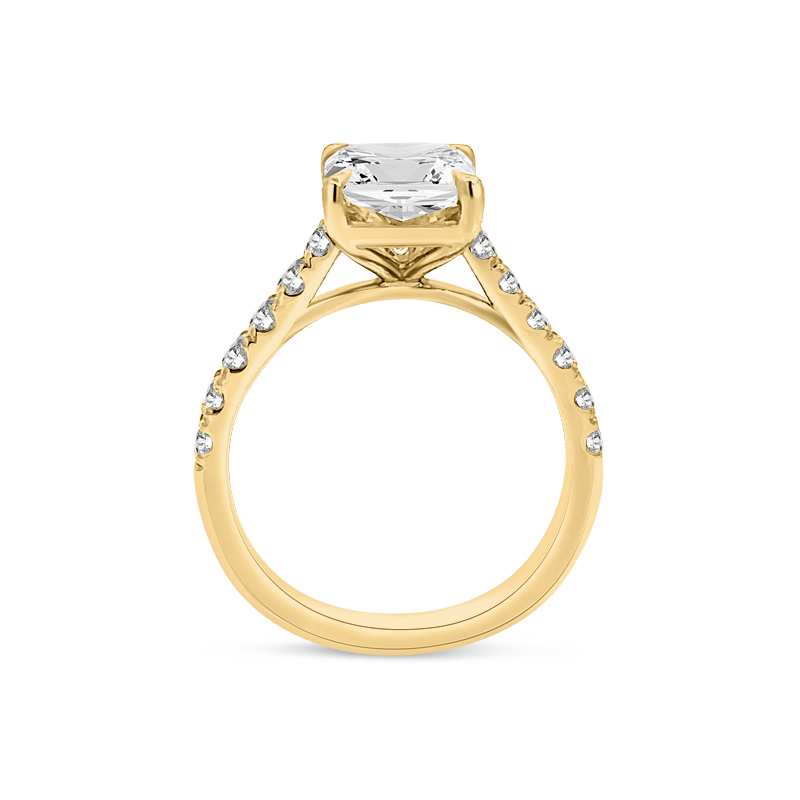 Radiant Cut Micro Set Diamond Engagement Ring