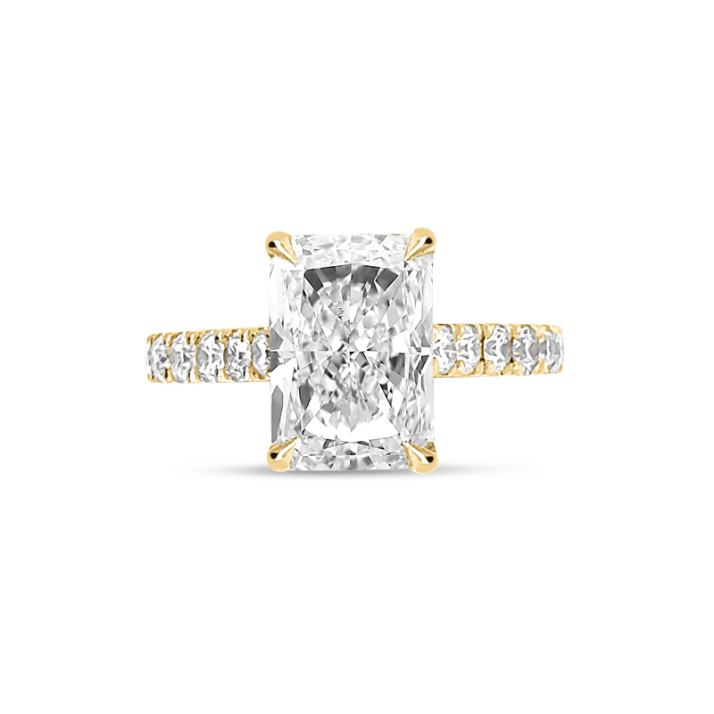 Radiant Cut Micro Set Diamond Engagement Ring