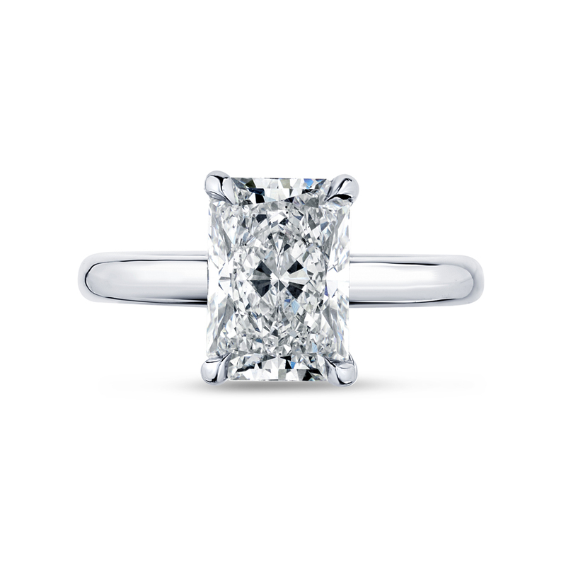 Radiant Shape Solitaire Diamond Engagement Ring