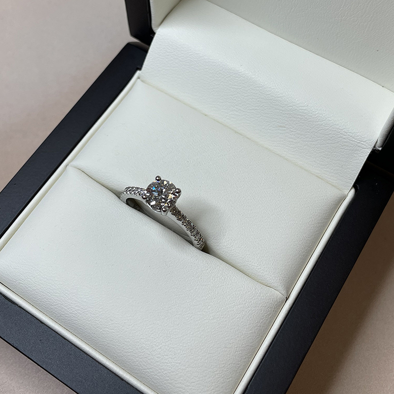 Round Contemporary Micro Set Lab Grown Diamond Engagement Ring