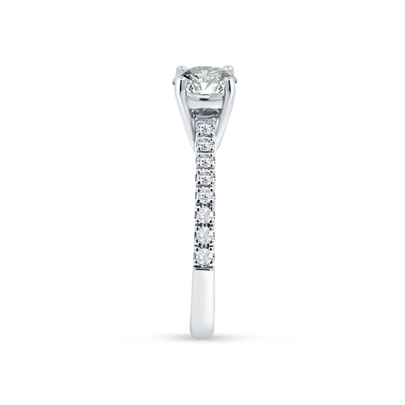Round Contemporary Micro Set Lab Grown Diamond Engagement Ring