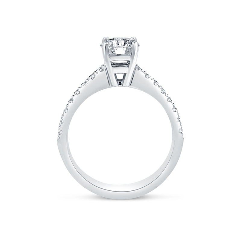 Round Contemporary Micro Set Engagement Ring 