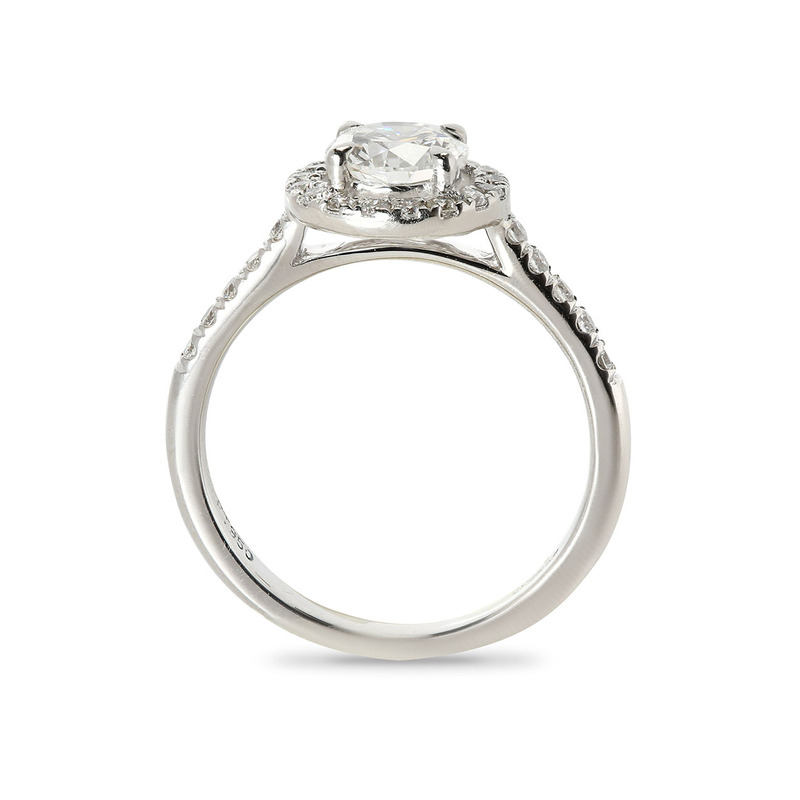 Round Cut Lab Grown Diamond Halo Engagement Ring