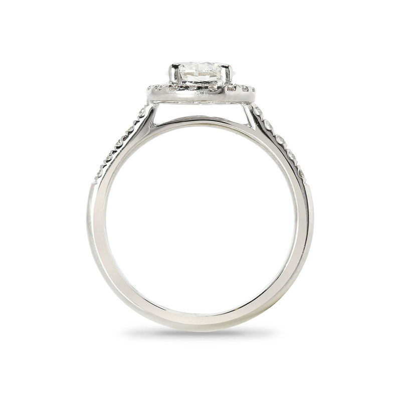 Round Cut Diamond Halo Engagement Ring