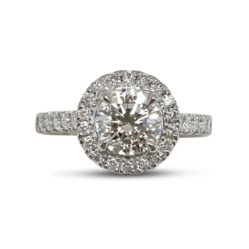 Round Diamond Halo Engagement Ring