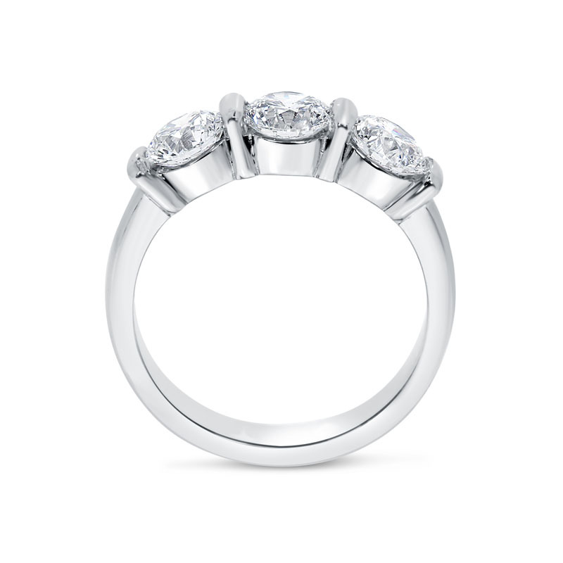 Tension Set Round Trilogy Engagement Ring