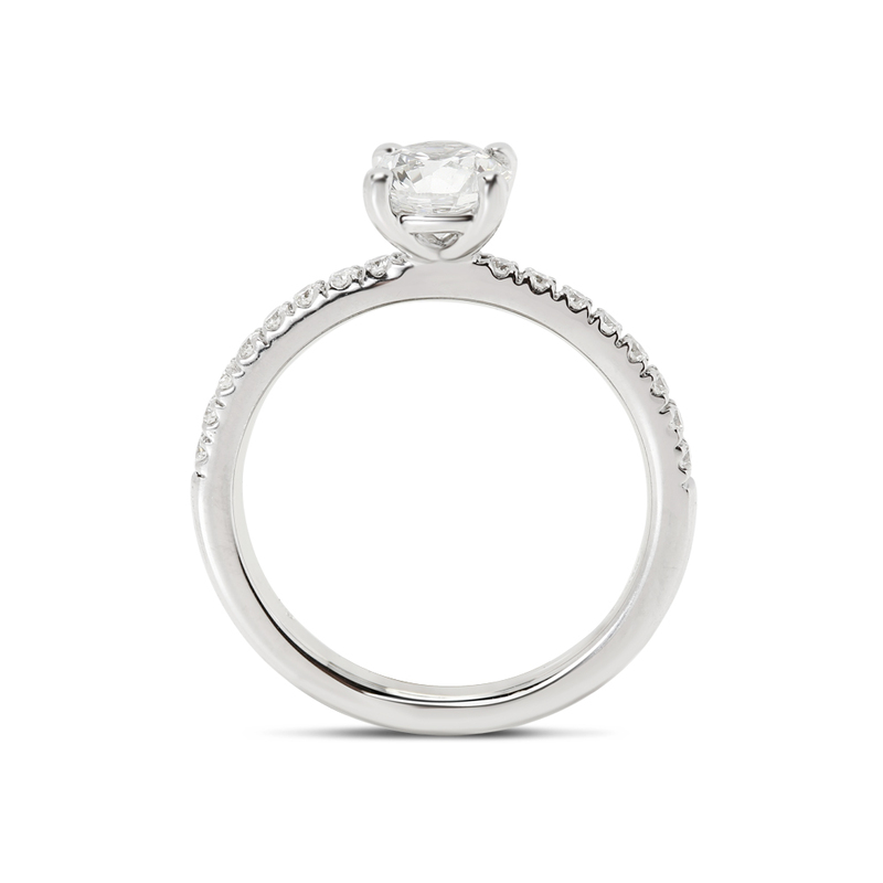 Round Cut High Setting Lab Grown Diamond Engagement Ring