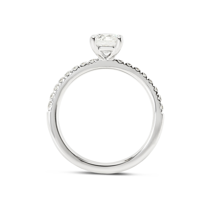 Round Cut High Setting Lab Grown Diamond Engagement Ring