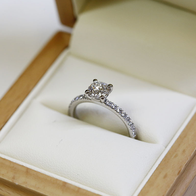 Round Cut High Setting Lab Grown Diamond Engagement Ring