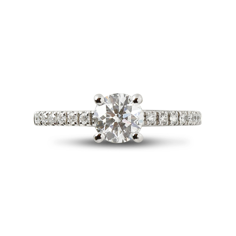 Round Cut High Setting Lab Grown Diamond Engagement Ring