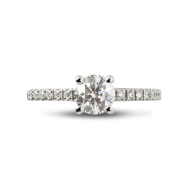 Round Cut High Setting Diamond Engagement Ring