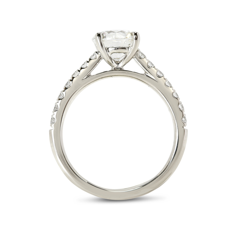 Round Cut Contemporary Lab Grown Engagement Ring
