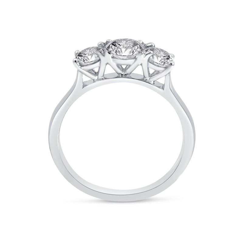 Round Cut Trilogy Classic Diamond Engagement Ring