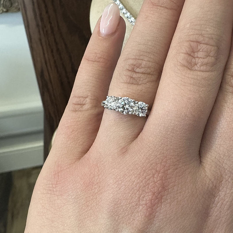 Round Cut Trilogy Classic Lab Grown Diamond Engagement Ring