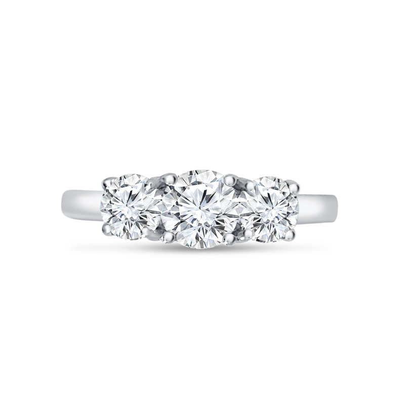 Round Cut Trilogy Classic Diamond Engagement Ring