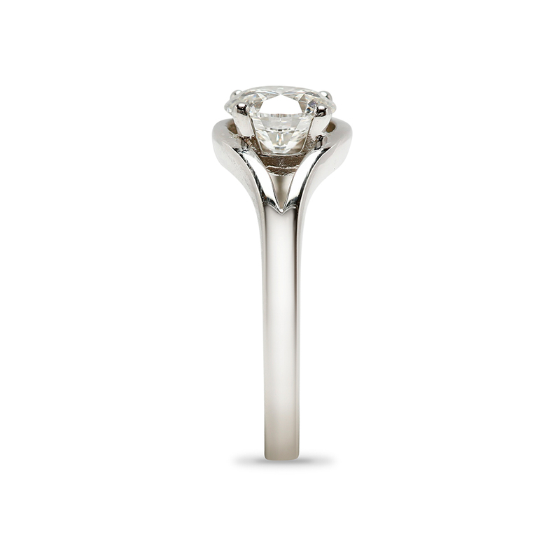 Rub Over Design Diamond Engagement Ring