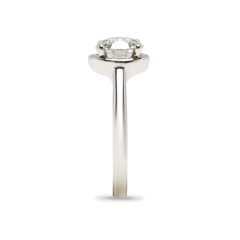 Rub Over Design Diamond Engagement Ring