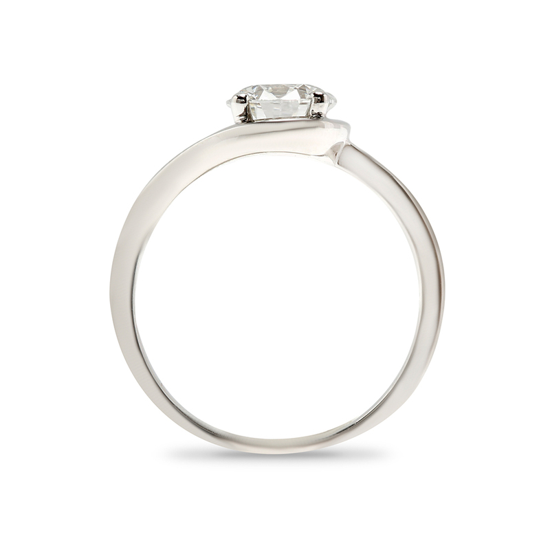 Rub Over Design Diamond Engagement Ring