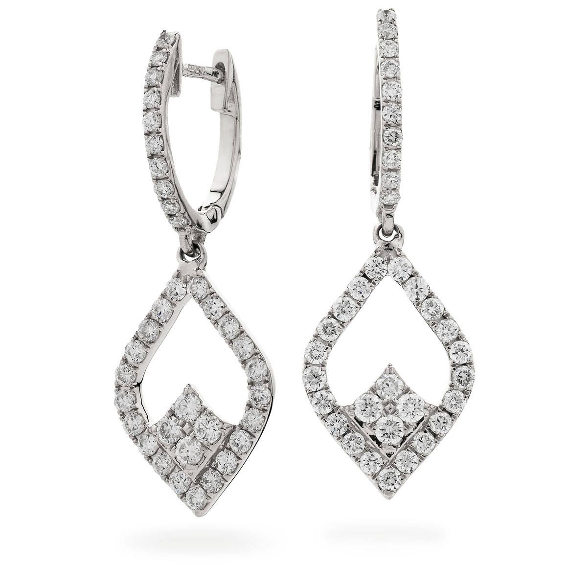 Trilogy Drop Hoops Diamond Earring 