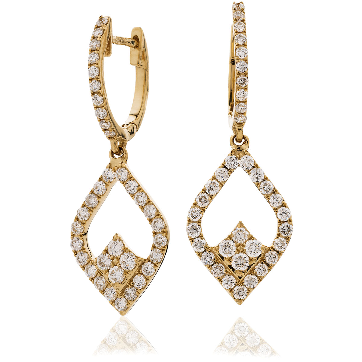 Trilogy Drop Hoops Diamond Earring 