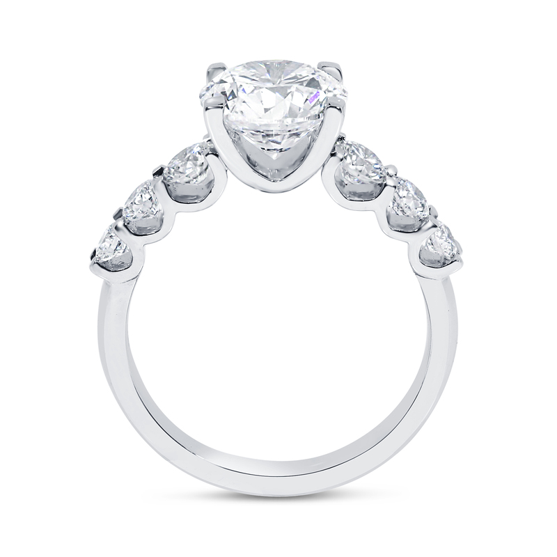 Seven Round Diamonds Engagement Ring