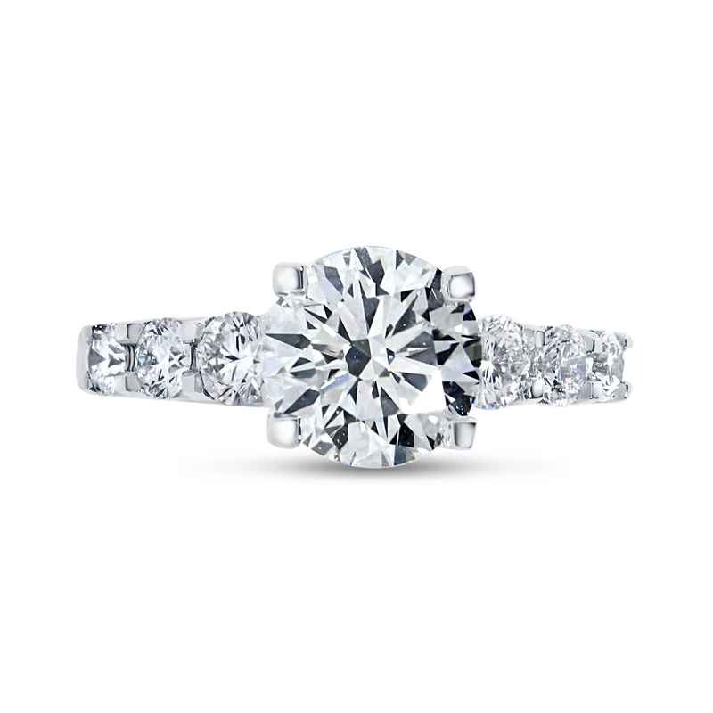 Seven Round Diamonds Engagement Ring