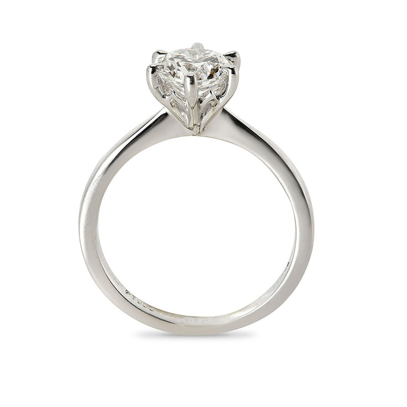 Six Claw Solitaire Round Lab Grown Diamond Engagement Ring