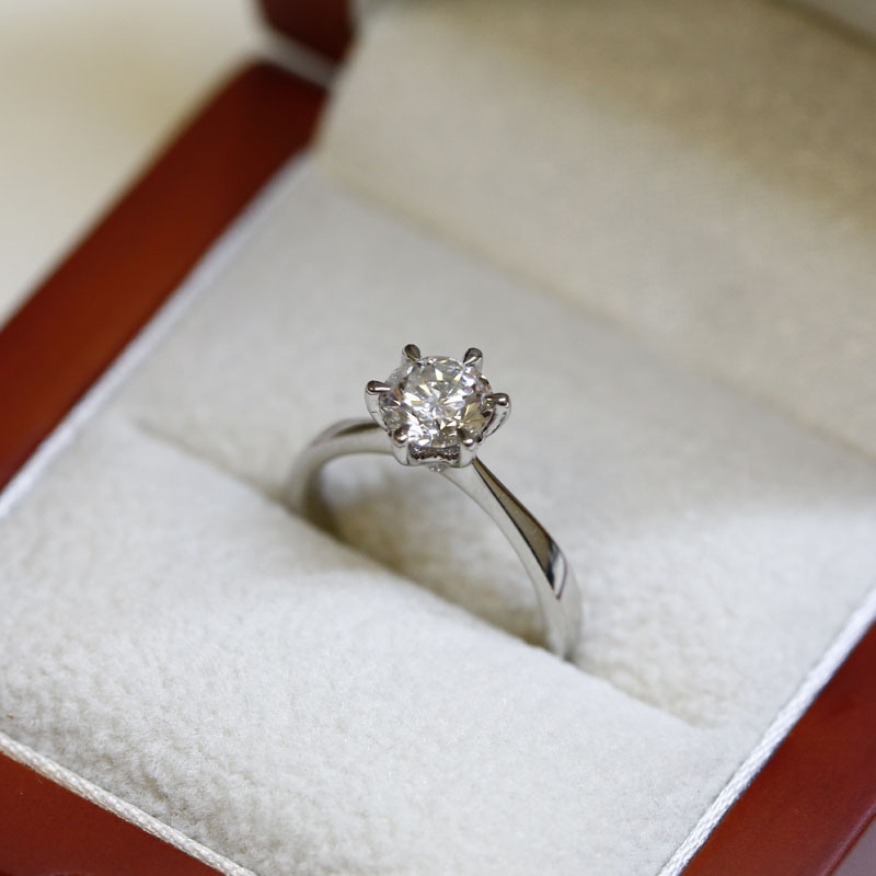 Six Claw Solitaire Round Diamond Engagement Ring