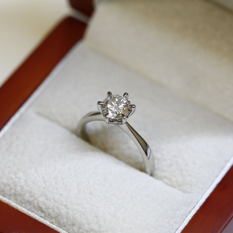 Six Claw Solitaire Round Lab Grown Diamond Engagement Ring