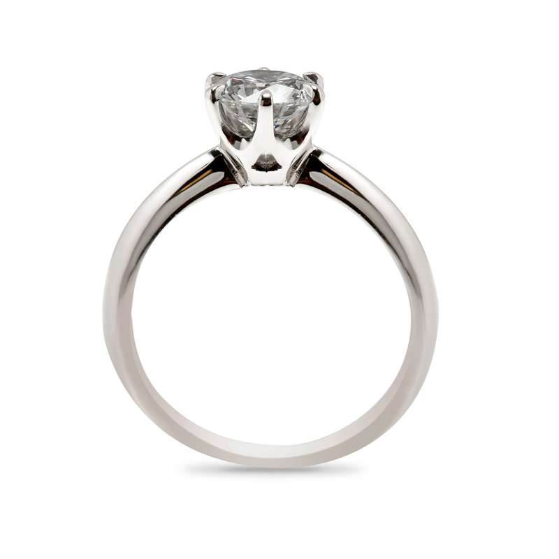 Traditional Six Claw Solitaire Round Diamond Engagement Ring