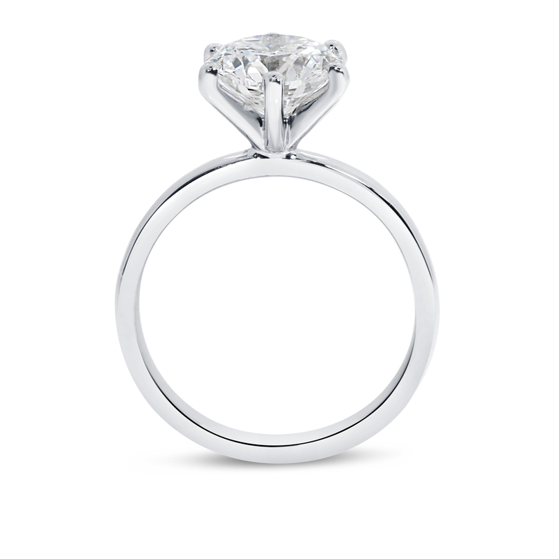 Six Claw Round Shape Solitaire Diamond Engagement Ring