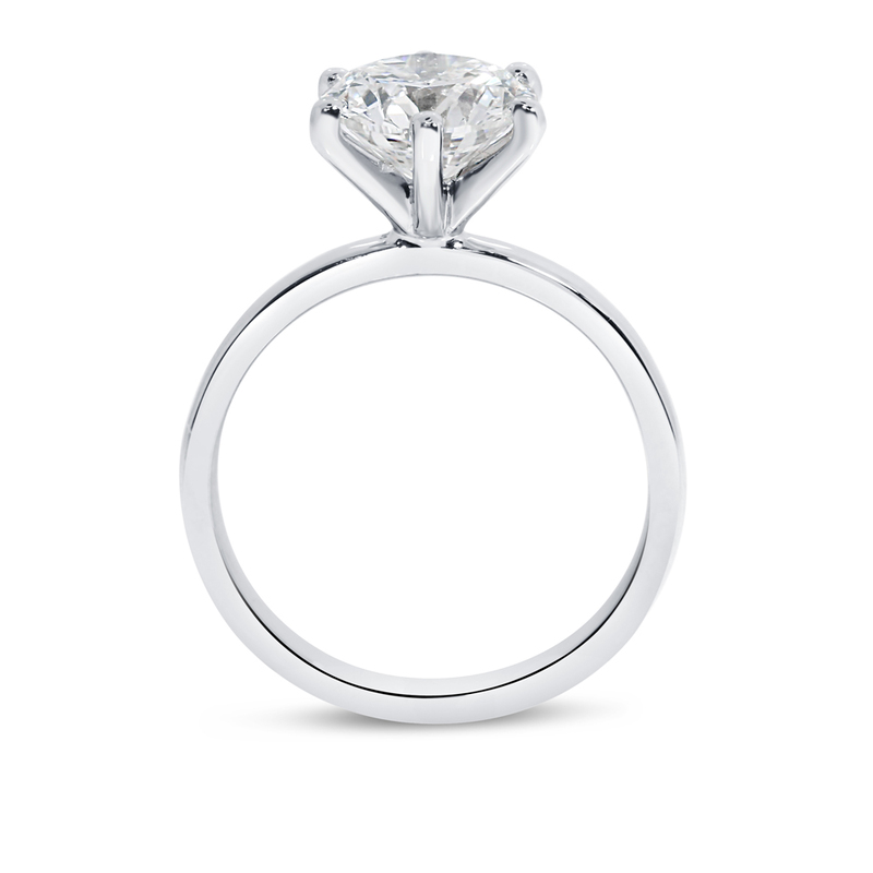 Six Claw Solitaire Lab Grown Diamond Engagement Ring