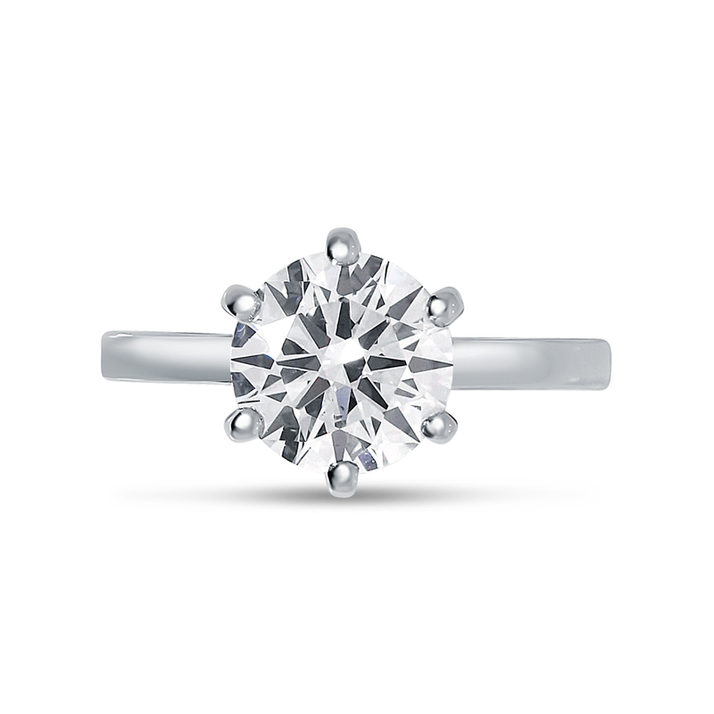 Six Claw Solitaire Diamond Engagement Ring