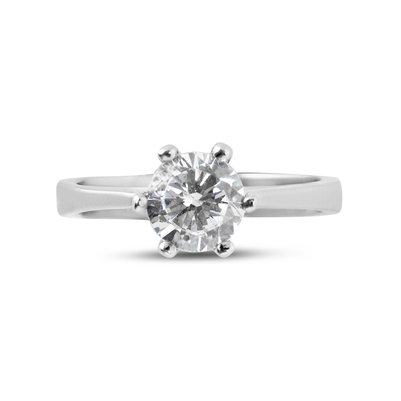 Six Claw Solitaire Lab Grown Diamond Engagement Ring